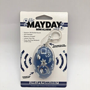 NEW MayDay Mini Alarm Emergency Personal Safety 100 Decibels LED Keyring Blue